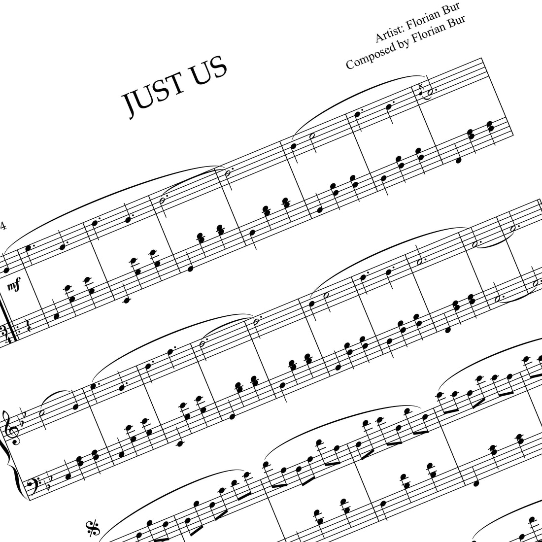 Just Us - Full Album Piano Sheet Music