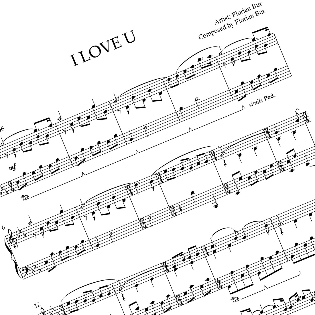 i love u - Piano Sheet Music